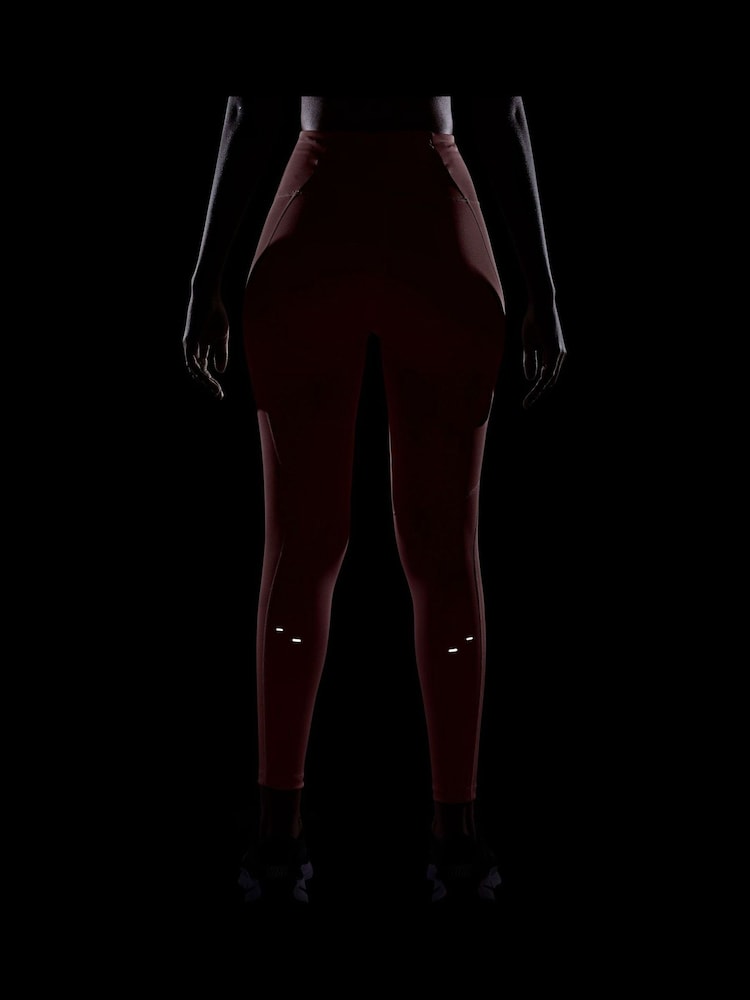 Nike Mystic Date Brown Tempo Swoosh Run High-Waisted 7/8 Running Leggings - Image 4 of 4 Nike Mystic Date Brown Tempo Swoosh Run High-Waisted 7/8 Running Leggings - Image 4 of 4