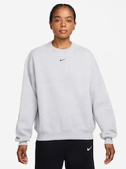 Breza bela - Nike Studio Fleece predimenzionirana majica Okrugli izrez - Slika 1 od 3