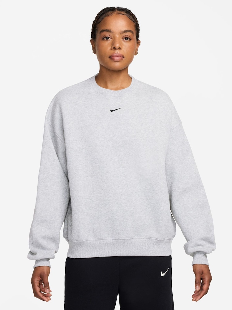 Breza bela - Nike Studio Fleece predimenzionirana majica Okrugli izrez - Slika 1 od 3