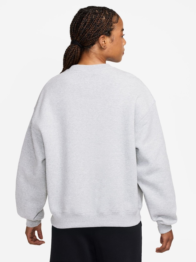 Breza bela - Nike Studio Fleece predimenzionirana majica Okrugli izrez - Slika 2 od 3