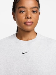 Breza bela - Nike Studio Fleece predimenzionirana majica Okrugli izrez - Slika 3 od 3