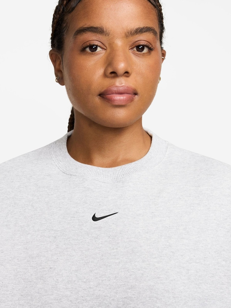 Breza bela - Nike Studio Fleece predimenzionirana majica Okrugli izrez - Slika 3 od 3