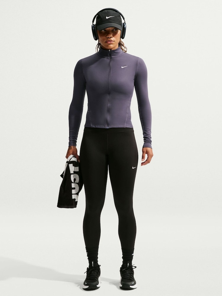 צבע אפור, דגם Gridiron - Nike ז'קט צמוד בטכנולוגיית Dri-FIT עם רוכסן לכל האורך, קולקציית One - תמונה 1 מתוך 5