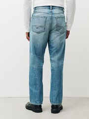 Ripped Light Blue Straight Fit Vintage Jeans - Image 5 of 9
