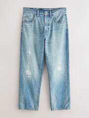 Ripped Light Blue Straight Fit Vintage Jeans - Image 7 of 9
