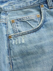 Ripped Light Blue Straight Fit Vintage Jeans - Image 8 of 9