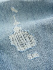 Ripped Light Blue Straight Fit Vintage Jeans - Image 9 of 9