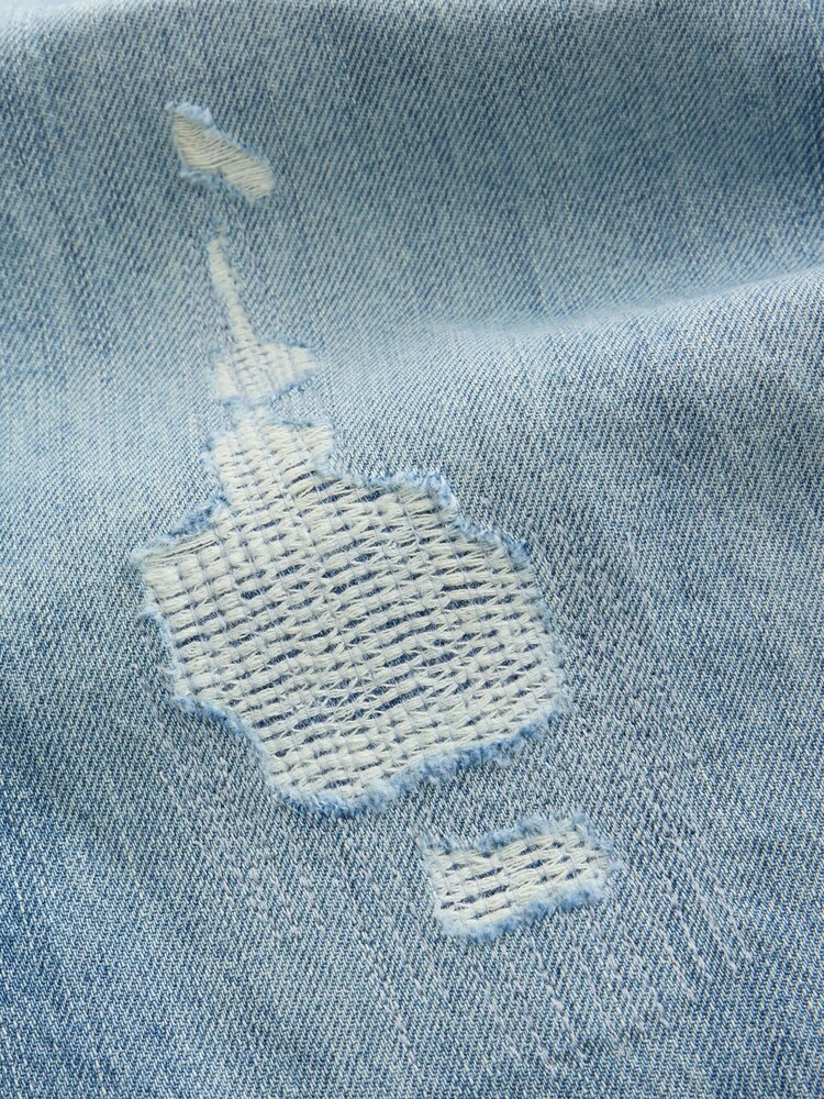 Ripped Light Blue Straight Fit Vintage Jeans - Image 9 of 9 Ripped Light Blue Straight Fit Vintage Jeans - Image 9 of 9