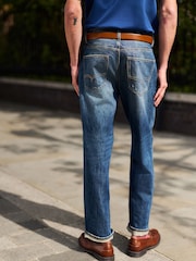 Ripped Dark Blue - قياس مستقيم - جينز طراز كلاسيكي - صورة 2 من 6