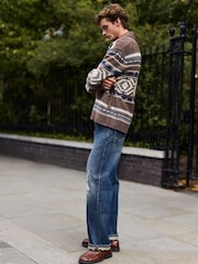 Ripped Dark Blue - قياس مستقيم - جينز طراز كلاسيكي - صورة 4 من 6