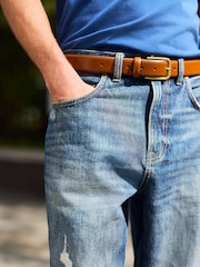 Ripped Dark Blue - قياس مستقيم - جينز طراز كلاسيكي - صورة 5 من 6