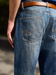 Ripped Dark Blue - قياس مستقيم - جينز طراز كلاسيكي - صورة 6 من 6