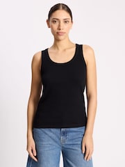 Albaray Black Scoop Rib Vest - Image 1 of 4