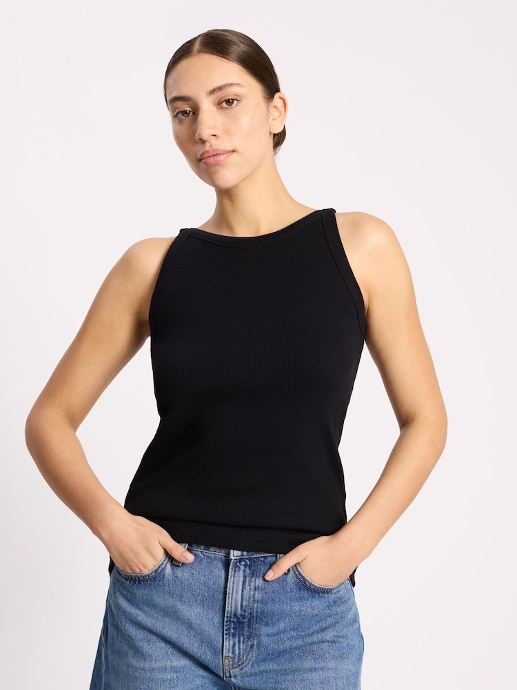 Albaray Black High Neck Rib Vest - Image 1 of 4