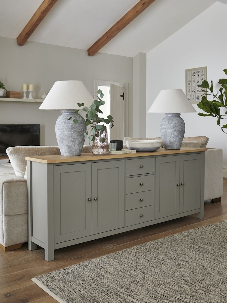 Dove Grey Malvern Oak Effect Sideboard - Image 1 of 13 Dove Grey Malvern Oak Effect Sideboard - Image 1 of 13