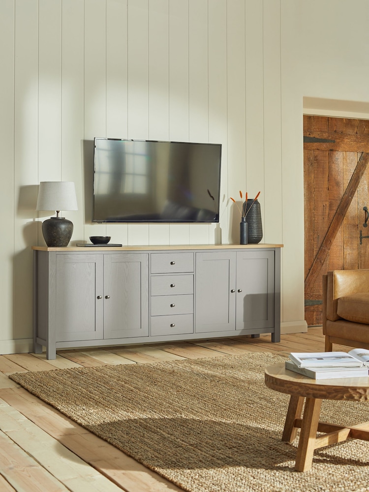 Dove Grey Malvern Oak Effect Sideboard - Image 2 of 13 Dove Grey Malvern Oak Effect Sideboard - Image 2 of 13