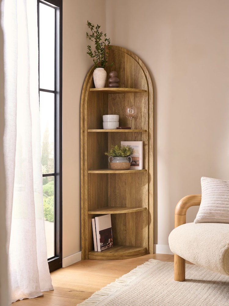 Natural Arches Mango Wood Effect Shelf - Image 1 of 6 Natural Arches Mango Wood Effect Shelf - Image 1 of 6