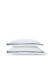 Christy Navy Beaumont Cotton Percale Pillowcase Pair - Image 1 of 3