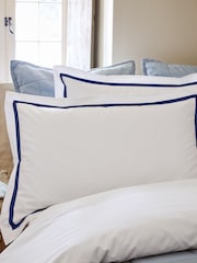 Christy Navy Beaumont Cotton Percale Pillowcase Pair - Image 2 of 3