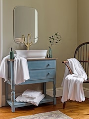 Christy White Scallop Edge Embroidered Cotton Towel - Image 2 of 4