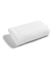 Christy White Scallop Edge Embroidered Cotton Towel - Image 3 of 4