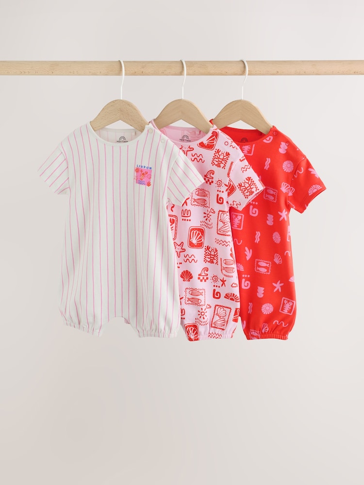 Pink and Red Lobster Printed T-Shirt Baby Romper - Image 1 of 10