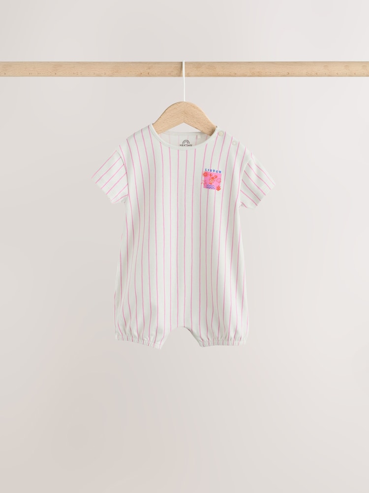 Pink and Red Lobster Printed T-Shirt Baby Romper - Image 2 of 10