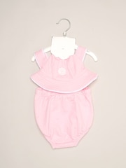 Rock-A-Bye Baby Boutique Pink Star Romper and Hat Outfit Set - Image 2 of 5