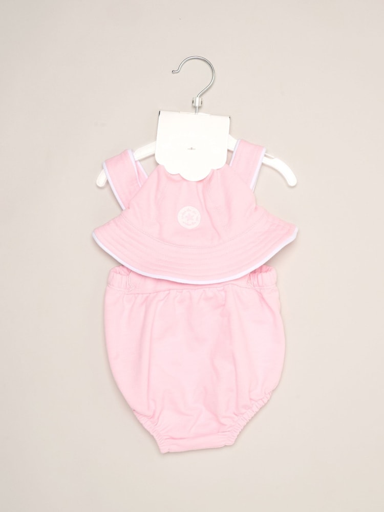 Rock-A-Bye Baby Boutique Pink Star Romper and Hat Outfit Set - Image 2 of 5