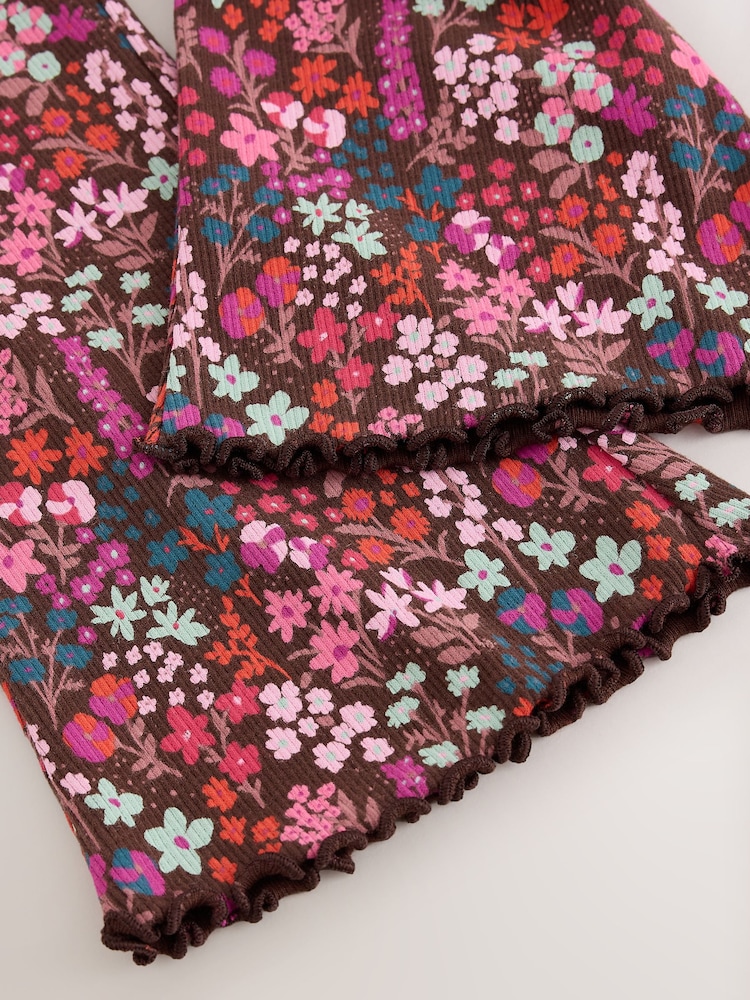 Choco Florecitas - Leggings acampanados de canalé (3 meses-7 años) - Imagen 8 de 8