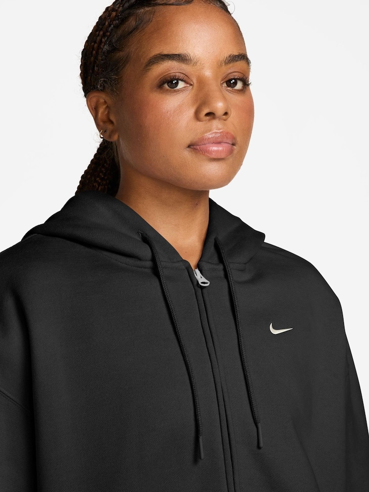 Nike Total Black Studio Fleece Oversized Hoodie - Image 3 of 3