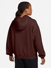 Nike Brown Studio Fleece Oversized Hoodie - Image 2 of 3