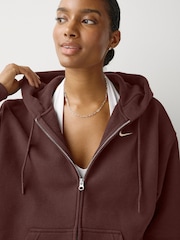 Nike Burgundy Studio Fleece Oversized Hoodie - Image 4 of 4