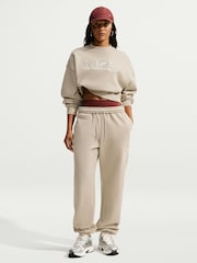 Nike Cream Studio Fleece Oversized Cropped Long-Sleeve Crew T-Shirt - Image 5 of 6