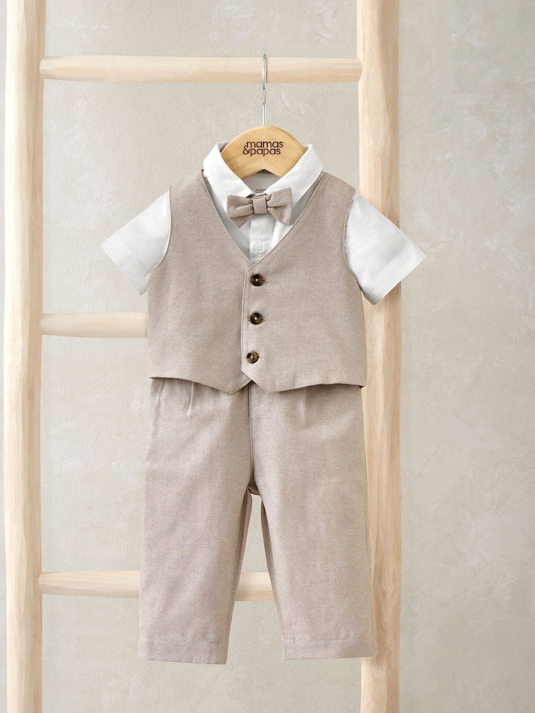 Mamas & Papas Brown Smart Suit 4 Piece - Image 1 of 6