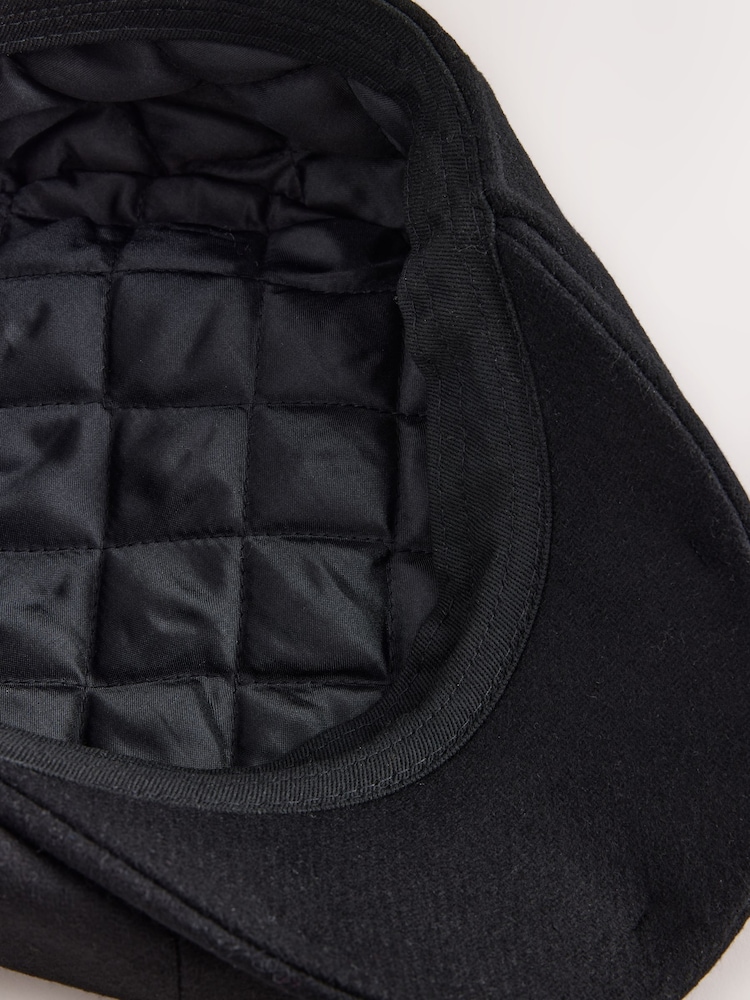 Black Bakerboy Hat - Image 6 of 6 Black Bakerboy Hat - Image 6 of 6