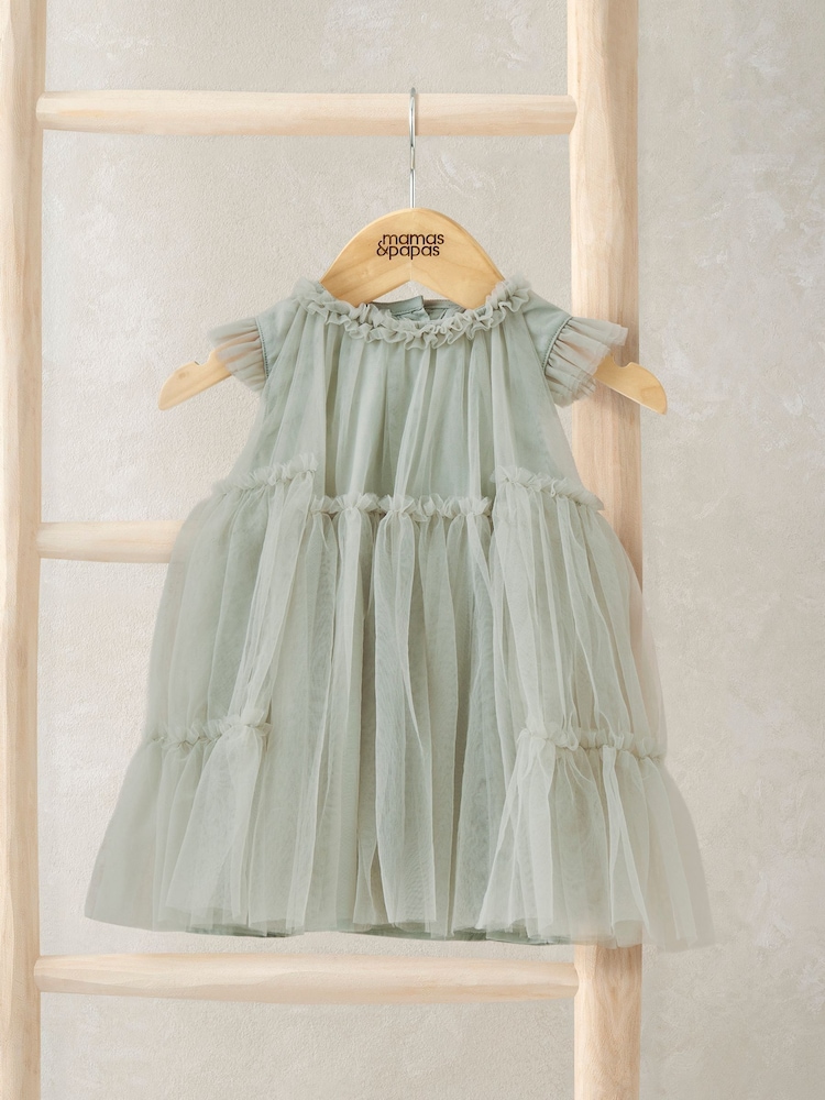 Mamas & Papas Green Mesh Dress - Image 1 of 2
