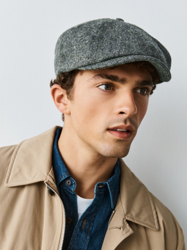 Khaki Green Bakerboy Hat - Image 2 of 5 Khaki Green Bakerboy Hat - Image 2 of 5