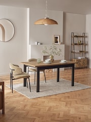Dark Natural Bronx Oak Effect 6 to 8 Seater Extending Dining Table - Image 1 of 9