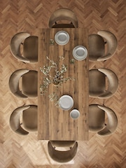 Dark Natural Bronx Oak Effect 6 to 8 Seater Extending Dining Table - Image 3 of 9