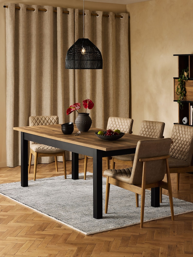 Dark Natural Bronx 6 to 10 Seater Extending Dining Table - Image 2 of 10