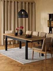 Dark Natural Bronx 6 to 10 Seater Extending Dining Table - Image 3 of 10