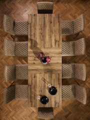 Dark Natural Bronx 6 to 10 Seater Extending Dining Table - Image 4 of 10