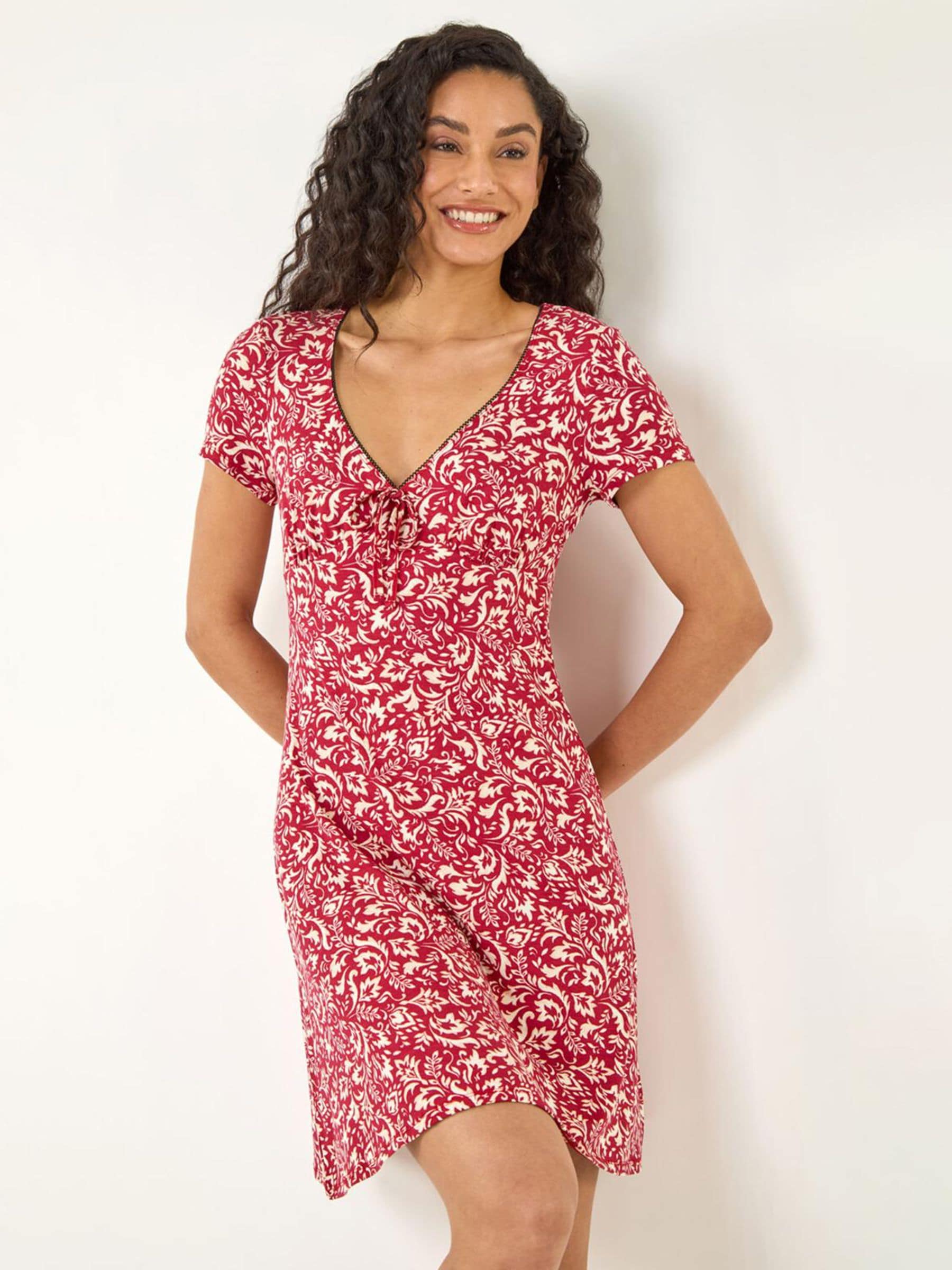 Roman Women's Red Abstract Print Stretch Dress - Image 1