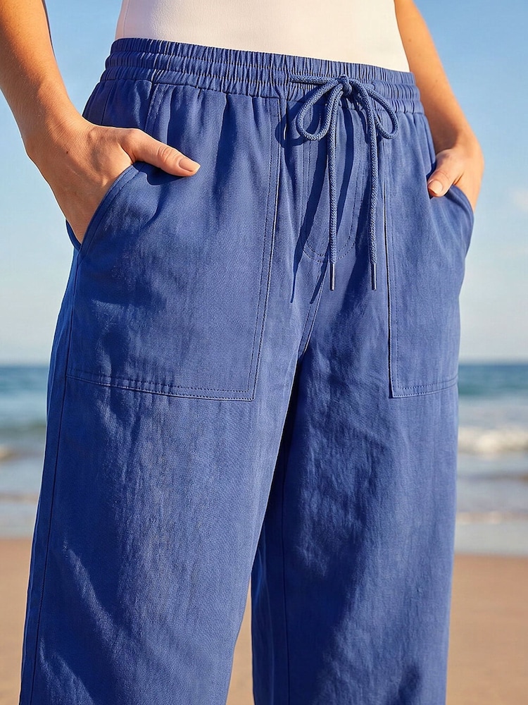 Roman Blue Drawcord Beng Culottes Trousers - Image 5 of 5 Roman Blue Drawcord Beng Culottes Trousers - Image 5 of 5