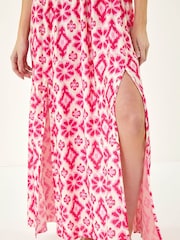 Roman Pink Aztec Bardot Dress - Image 5 of 5