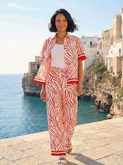 Roman Red Geometric Buttoned Shirt - Image 1 of 5