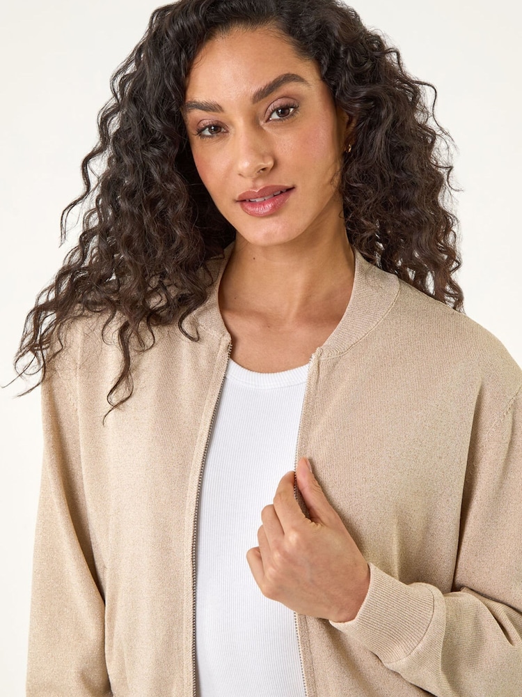 Roman Metallic Knitted Bomber Jacket - Image 5 of 5 Roman Metallic Knitted Bomber Jacket - Image 5 of 5