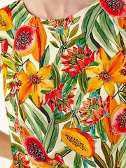 Roman Green Floral Fruit Print Shell Top - Image 5 of 5