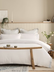 Christy Blue Mistletoe Embroidered Duvet Cover & Pillowcase Set - Image 2 of 5